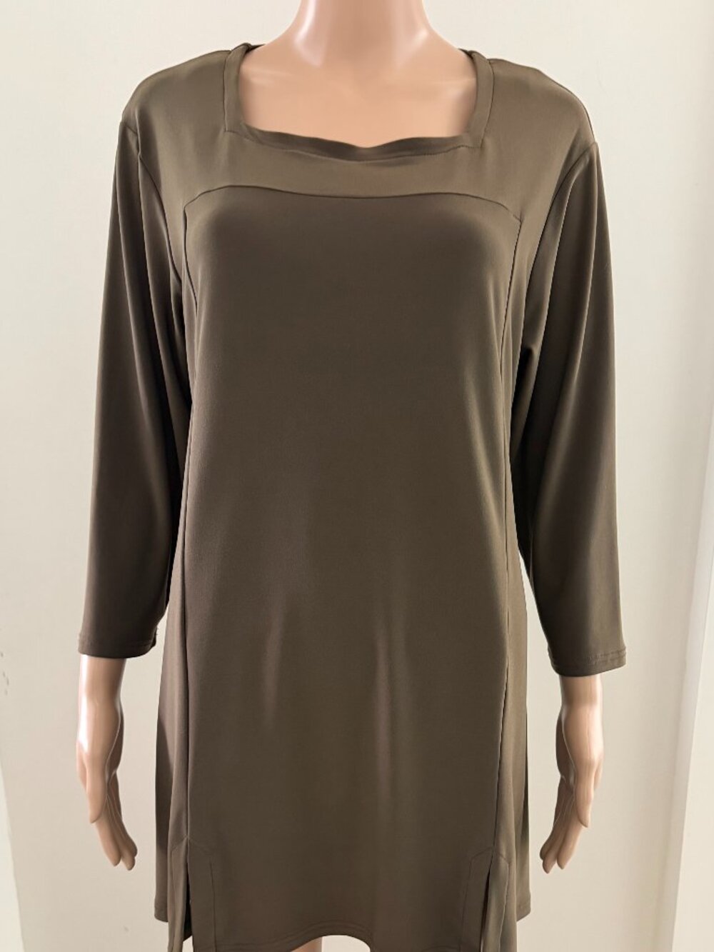 SYMPLI Jersey Knit  Dress/Tunic Olive Green Size 14